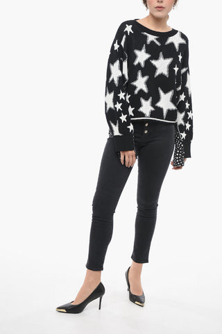 Crew Neck STARS Sweater with Silk Details