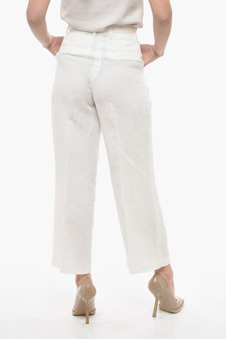 Single-pleated Jacquard Linen Chinos Pants