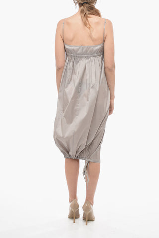 Silk Balloon Dress with Front Zip