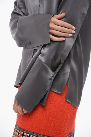 Camicia TWISTED In Rado con Polsini Decorativi