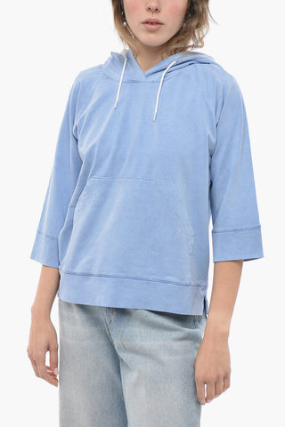 3/4 Sleeve Hoodie with Patch Pocket