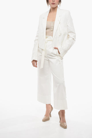 Cotton Cropped Fit INGE Blazer with Notch Lapel