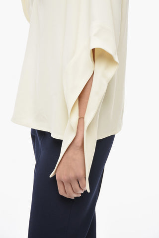 Puff-Sleeve V-Neck Blouse
