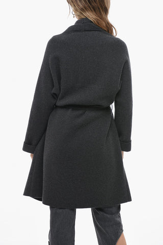 Belted Pure Cashmere Cardigan with Patch Pockets