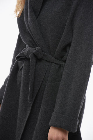 Belted Pure Cashmere Cardigan with Patch Pockets
