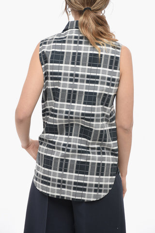 Sleeveless Shirt with District Check Motif