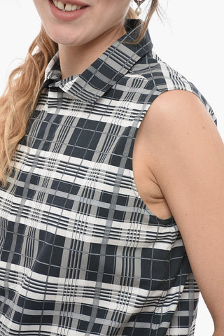 Sleeveless Shirt with District Check Motif