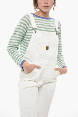 Salopette in Denim con Bottoni Logati e Dorati