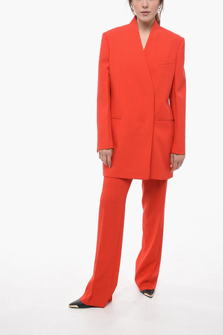 Double-breasted Virgin Wool Reverless Blazer