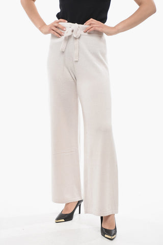 Pantaloni a Gamba Larga in Cashmere