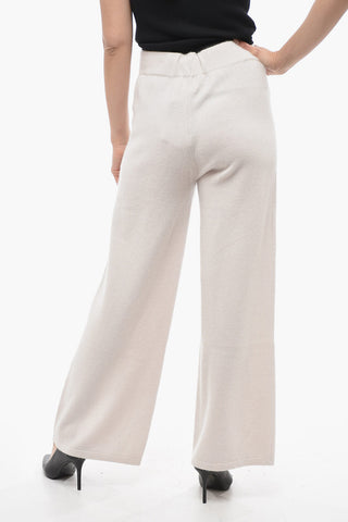 Pantaloni a Gamba Larga in Cashmere