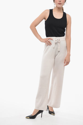 Pantaloni a Gamba Larga in Cashmere