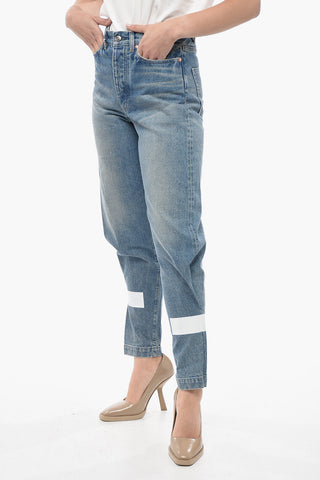 Stonewashed DAD Jeans with Silver-Tone Buttons 14cm