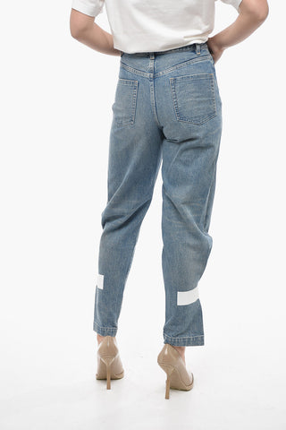 Stonewashed DAD Jeans with Silver-Tone Buttons 14cm