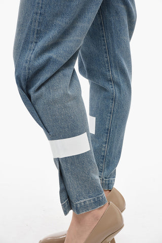 Stonewashed DAD Jeans with Silver-Tone Buttons 14cm