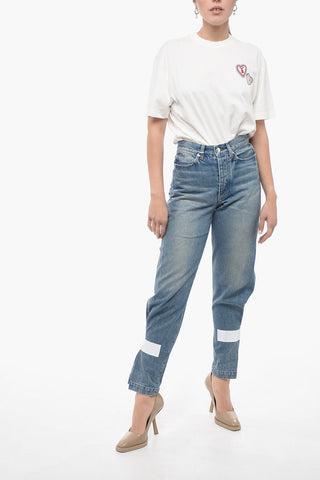 Stonewashed DAD Jeans with Silver-Tone Buttons 14cm