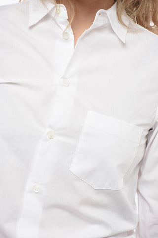 Popeline Cotton Shirt with Patch Breast-pocket