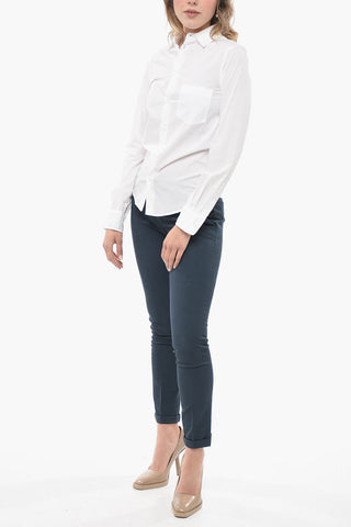 Popeline Cotton Shirt with Patch Breast-pocket