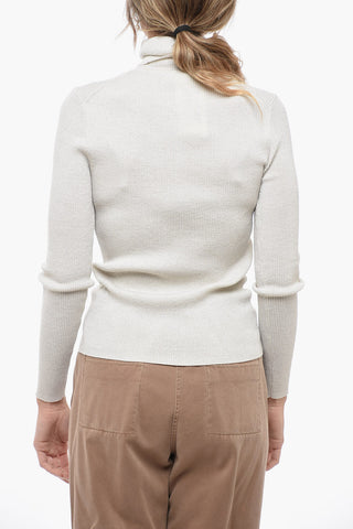 Maglia a Collo Alto LOULUX A costine in Lurex