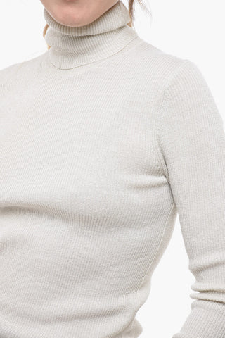 Maglia a Collo Alto LOULUX A costine in Lurex