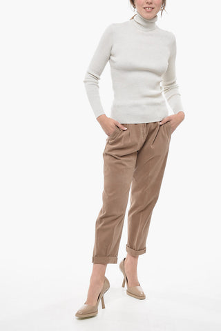Maglia a Collo Alto LOULUX A costine in Lurex