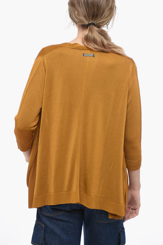 Cardigan in Tinta Unita Oversize Fit con Spacchi Laterali