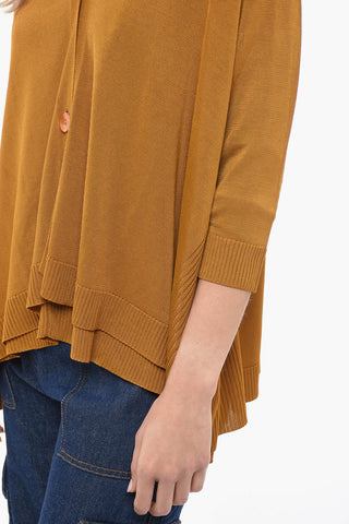 Cardigan in Tinta Unita Oversize Fit con Spacchi Laterali