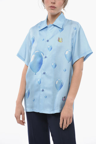 All-Over Printed Silk Blouse