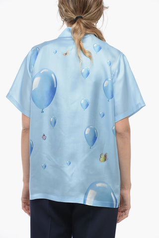 All-Over Printed Silk Blouse