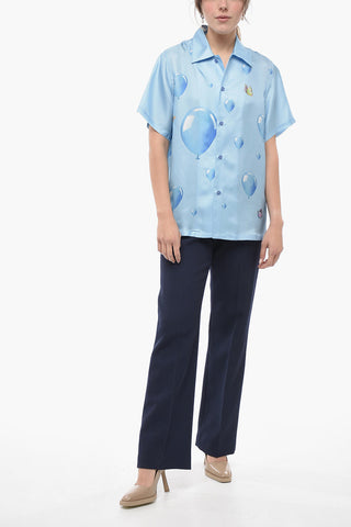 All-Over Printed Silk Blouse