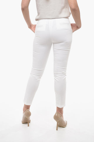 Pantaloni Chino in Cotone Stretch con Passanti Gioiello