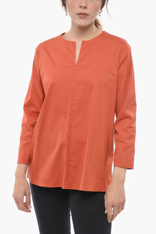Blusa ORA in Misto Cotone con Maniche 3/4