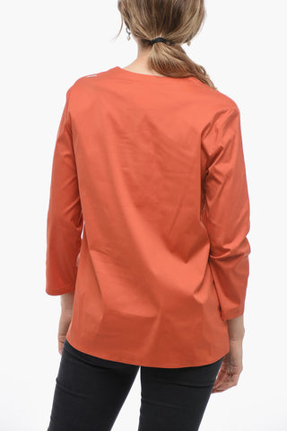 Blusa ORA in Misto Cotone con Maniche 3/4