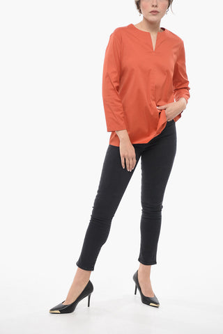 Blusa ORA in Misto Cotone con Maniche 3/4