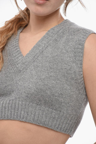 Gilet Crop in Cashmere con Scollo a V