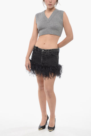 Gilet Crop in Cashmere con Scollo a V