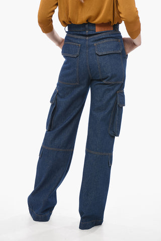 Jeans Cargo in Denim Lavaggio Scuro