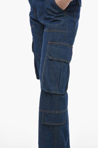 Jeans Cargo in Denim Lavaggio Scuro