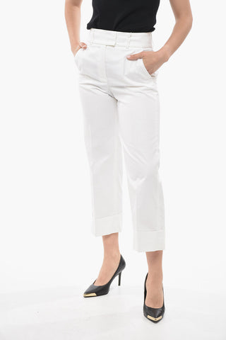 Stretch Cotton Cropped Fit Chinos Pants