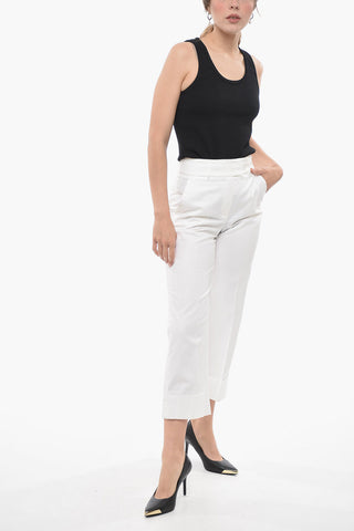 Stretch Cotton Cropped Fit Chinos Pants