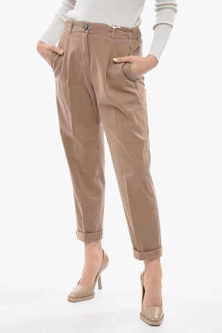 Stretch Cotton Chinos Pants with Belt Loops