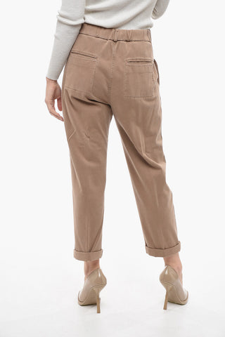Stretch Cotton Chinos Pants with Belt Loops