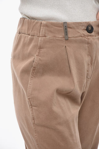Stretch Cotton Chinos Pants with Belt Loops