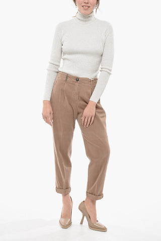 Stretch Cotton Chinos Pants with Belt Loops