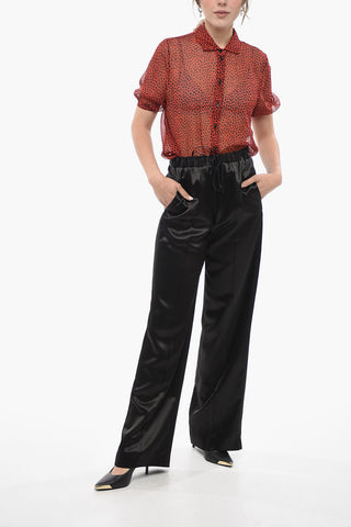 Satin SHINY Pants with Elastic Waistband