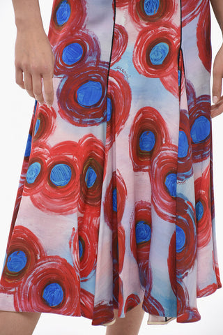 FLAMINIA VERONESI Flared Midi Skirt with Paint-Effect Print