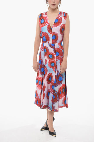FLAMINIA VERONESI Flared Midi Skirt with Paint-Effect Print