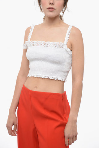 Tube Top Elastico con Bordi in Sangallo