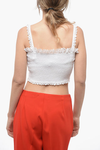 Tube Top Elastico con Bordi in Sangallo