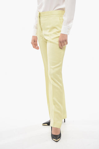 Straight Fit Viscose Satin Pants with Flush Pockets